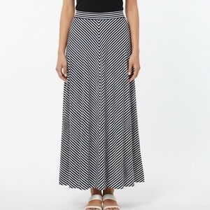 NWT LOFT Navy & White Striped Maxi Skirt M